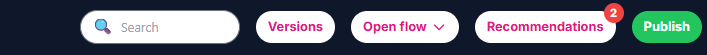 Recommendations in the Studio top bar