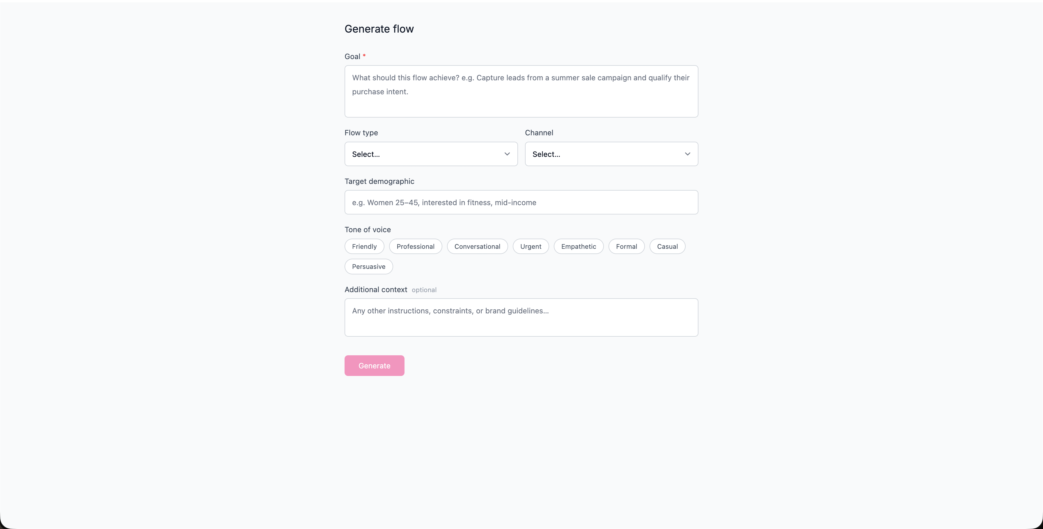 Generating a Flow with AI in SMOC Studio