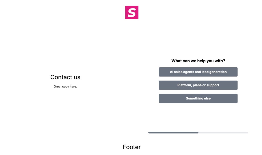 Card flow with the offer beside the question