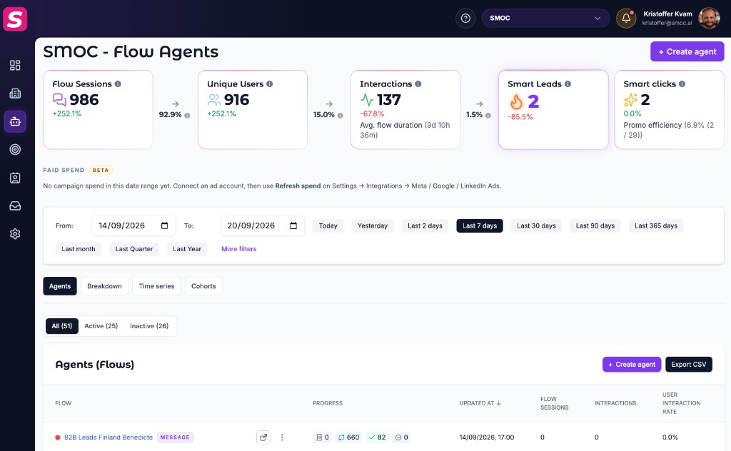 From sign-up to a live AI sales agent in under 5 minutes