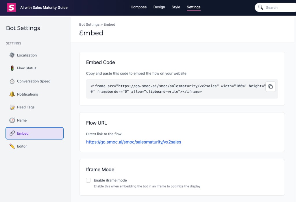 Embedding web flows and passing UTMs